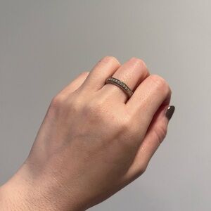 NWT Diamonique Gold Wedding Band Diamond Ring